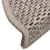 vidaXL Laiptų kilimėliai Lipni Sisal-Look 30 vnt 56x17x3 cm Platina