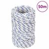 vidaXL Valties virvė, baltos spalvos, 2mm, 50m, polipropilenas