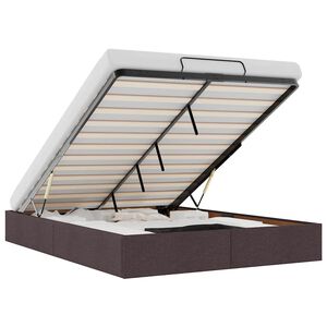 vidaXL Osmanų lovos rėmas be čiužinio, rudas, 140x190 cm, audinys