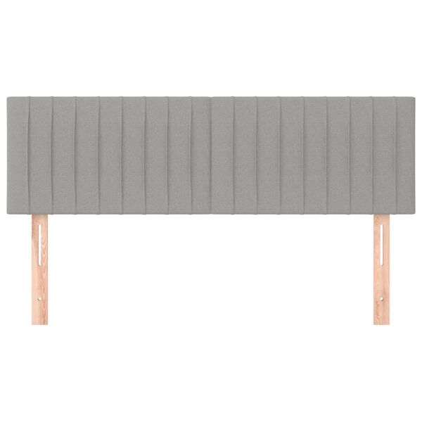 vidaXL Galvūgaliai, 2vnt., &scaron;viesiai pilki, 72x5x78/88cm, audinys