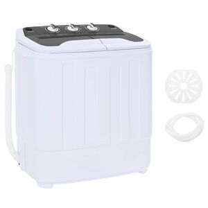 vidaXL Mini skalbimo ma&scaron;ina su dviguba vonia 3,6 kg Juoda ir Balta
