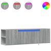 vidaXL Sieninė TV spintelė su LED lemputėmis, pilka, 135x31x39,5cm