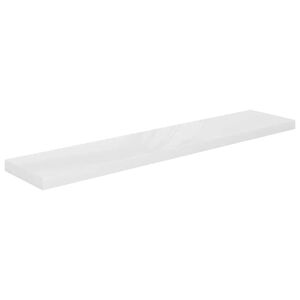 vidaXL Pakabinama sieninė lentyna, balta, 120x23,5x3,8cm, MDF, blizgi
