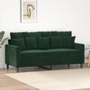 vidaXL Dvivietė sofa, tamsiai žalios spalvos, 140cm, aksomas