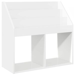 vidaXL Vaikų knygų lentyna Auk&scaron;tai blizganti balta 72,5 x 29,5 x 69 cm