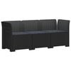 vidaXL 3-vietė sodo sofa su pagalvėlėmis, Rattan i&scaron;vaizda PP Antracito