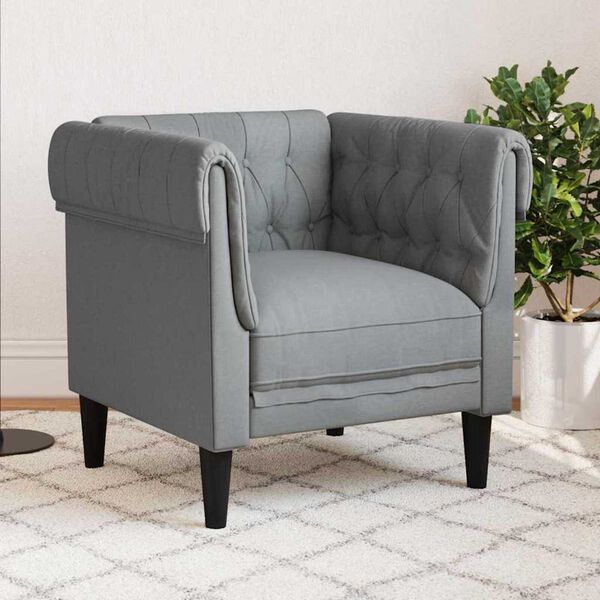 vidaXL Sofa &Scaron;viesiai pilka 78,5 x 74,5 x 74,5 cm Poliesteris