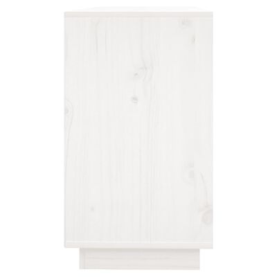 vidaXL Šoninė spintelė, balta, 111x34x60cm, pušies medienos masyvas