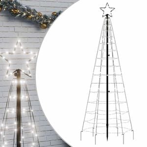 vidaXL LED Kalėdų eglutė su smaigaliais 220 LED &Scaron;alta Balta 180 cm