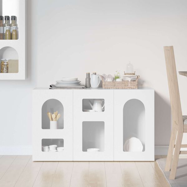 vidaXL Kabalas Aukštai blizganti balta 100 x 35 x 59 cm