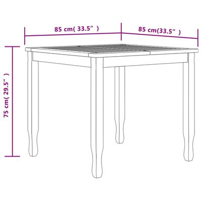 vidaXL Sodo valgomojo baldų komplektas, 3 dalių, tikmedžio masyvas