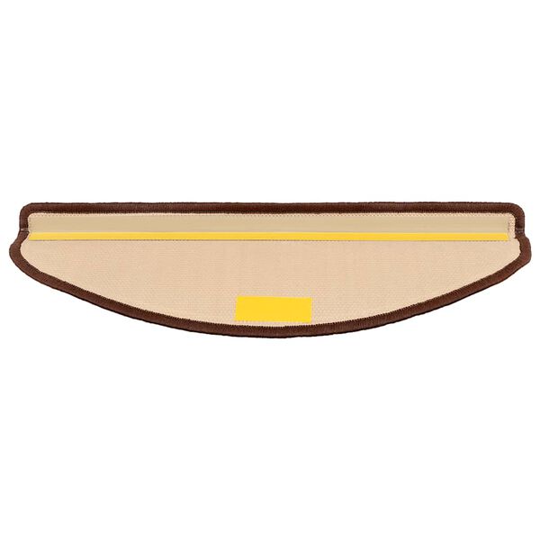 vidaXL Lipnūs laiptų kilimėliai, 5vnt., rudos spalvos, 65x21x4cm