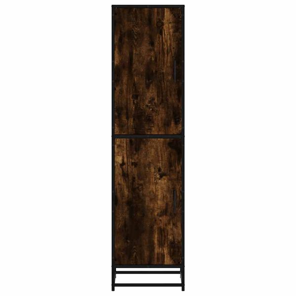 vidaXL Highboard Rūkytas ąžuolas 35,5x35x139 cm Mediena ir metalas