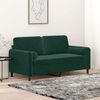 vidaXL Dvivietė sofa su pagalvėlėmis, tamsiai žalia, 140cm, aksomas