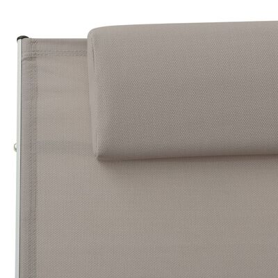 vidaXL Saulės gultas su pagalve, taupe spalvos, tekstilenas
