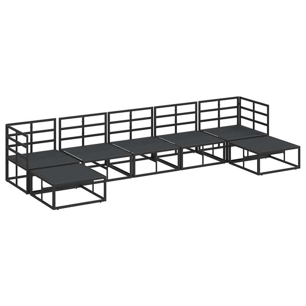 vidaXL Sodo Sofų Rinkinys su pagalve Juoda Aliuminis