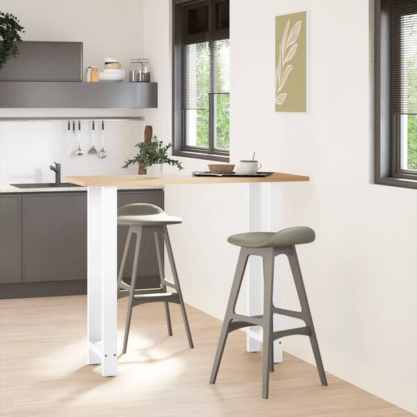 vidaXL Baro stalo kojos, baltos, 2 vnt., 40x(110-111) cm, plienas