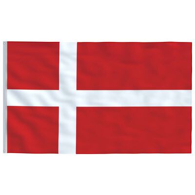 vidaXL Danijos vėliava su stiebu, aliuminis, 4m