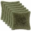 vidaXL Pagalvėlės užvalkalas 6 pcs HEERLEN Žalia 35 x 35 cm PV pūkinis