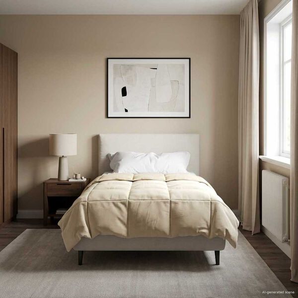 vidaXL Vasaros antklodė Tik&scaron;tas Kreminė 140 x 200 cm Mikropluo&scaron;tas