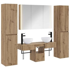 vidaXL Vonios baldų rinkinys 6 pcs Artisano ąžuolo