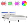 vidaXL Lovos rėmas su LED juostelėmis Balta 180 x 200 cm Dirbtinė oda