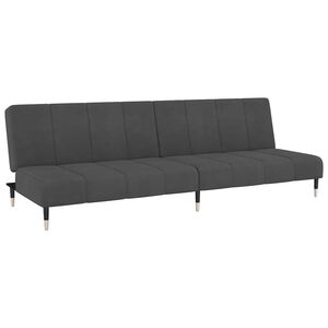 vidaXL Dvivietė sofa-lova, tamsiai pilkos spalvos, aksomas
