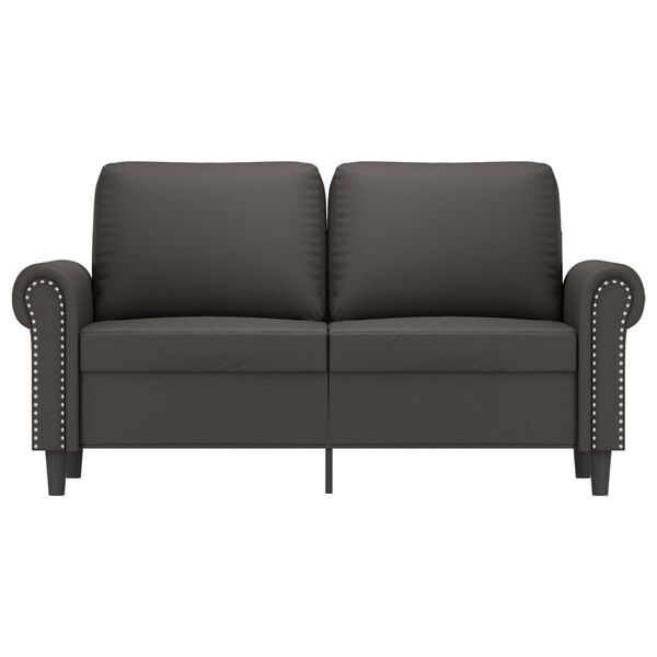 vidaXL Dvivietė sofa, pilkos spalvos, 120cm, dirbtinė oda