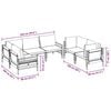 vidaXL Sodo Sofų Rinkinys su pagalve 6 pcs Antracitas Plienas