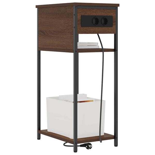 vidaXL &Scaron;alia lovos spintelė Rudas ąžuolas 41 x 28 x 76 cm