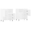 vidaXL &Scaron;oninės spintelės, 2vnt., baltos spalvos, apdirbta mediena