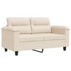 vidaXL Dvivietė sofa, smėlio spalvos, 120cm, mikropluo&scaron;to audinys