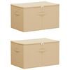 vidaXL Saugojimo dėžė 2 pcs Kreminė 55 x 35 x 32 cm Neaustinis audinys