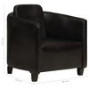 vidaXL Krėslas, juodos spalvos, tikra oda