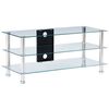 vidaXL TV spintelė, permatoma, 90x40x40 cm, grūdintas stiklas