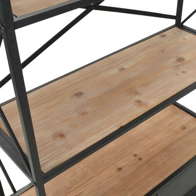 vidaXL Knygų lentyna, eglės mediena ir plienas, 80x32,5x180cm