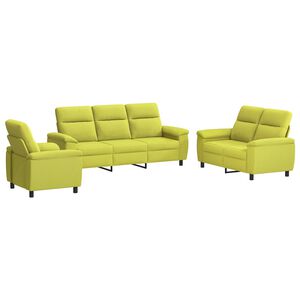 vidaXL Sofos komplektas 3 pcs &Scaron;viesiai žalia Audinys