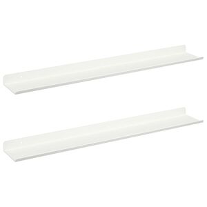 vidaXL Plūduriuojanti lentyna 2 vnt. Baltas 60 x 8,5 x 2,5 cm Plienas