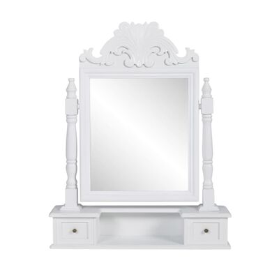 vidaXL Kosmetinis staliukas su besisukančiu veidrodžiu, MDF