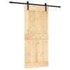 vidaXL Slankios durys 90 x 210 cm Natūrali ir juoda