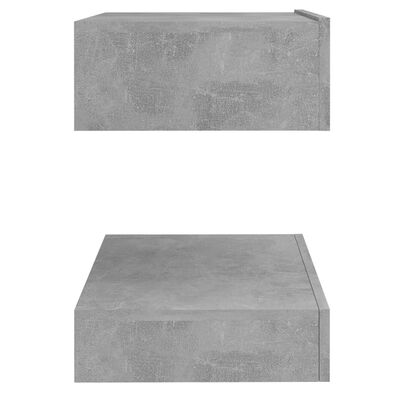 vidaXL Naktinė spintelė, betono pilkos spalvos, 60x35cm, fanera