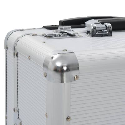 vidaXL Piloto lagaminas su ratukais, sidabrinis, 39x47x25cm, aliuminis