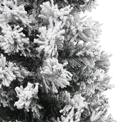 vidaXL Plona dirbtinė Kalėdų eglutė su sniegu, žalia, 180cm, PVC