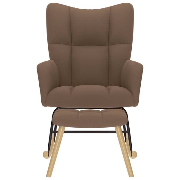 vidaXL Supama kėdė su pakoja, rudos spalvos, audinys