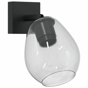 vidaXL Lubų prožektorius Juoda 13 x 13 x 26 cm Stiklas ir metalas