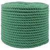vidaXL Medvilninė virvė 14 mm 250 m Žalia 100% Medvilnė