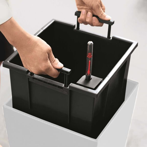 LECHUZA Vazonas Cubico 40 ALL-IN-ONE, baltas, ypač blizgus, 18191