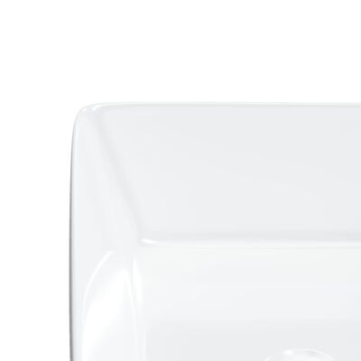 vidaXL Praustuvas, baltos spalvos, 48x37x13cm, keramika, stačiakampis