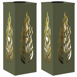 vidaXL Saulės LED &scaron;aligatvio &scaron;viesa 2 vnt. &Scaron;ilta balta 18 x 18 x 50 cm