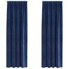 vidaXL Užtemdymo užuolaidos 2 pcs Tamsiai mėlyna 140 x 225 cm Aksomas